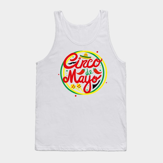 Cinco de Mayo traditional Mexican Holiday Tank Top by Agras